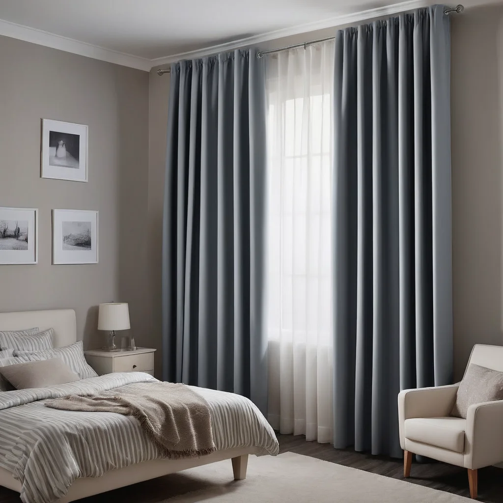 Gray Curtain in Bedroom